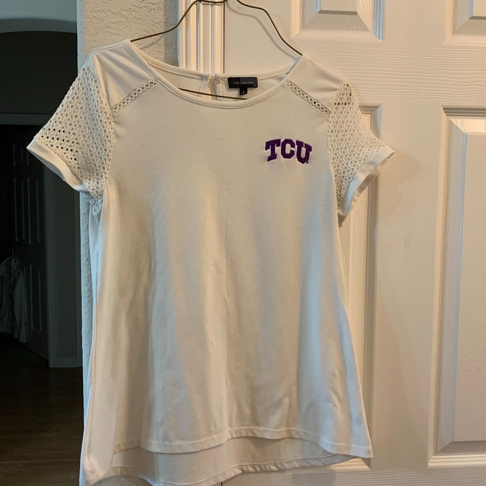 TCU The Limited white short sleeve top S